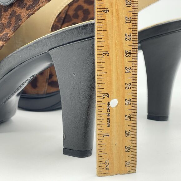 Naturalizer N5 Comfort Danby Peep Toe Ankle Strap Heels Women's 9.5M Animal Prin - Picture 7 of 16